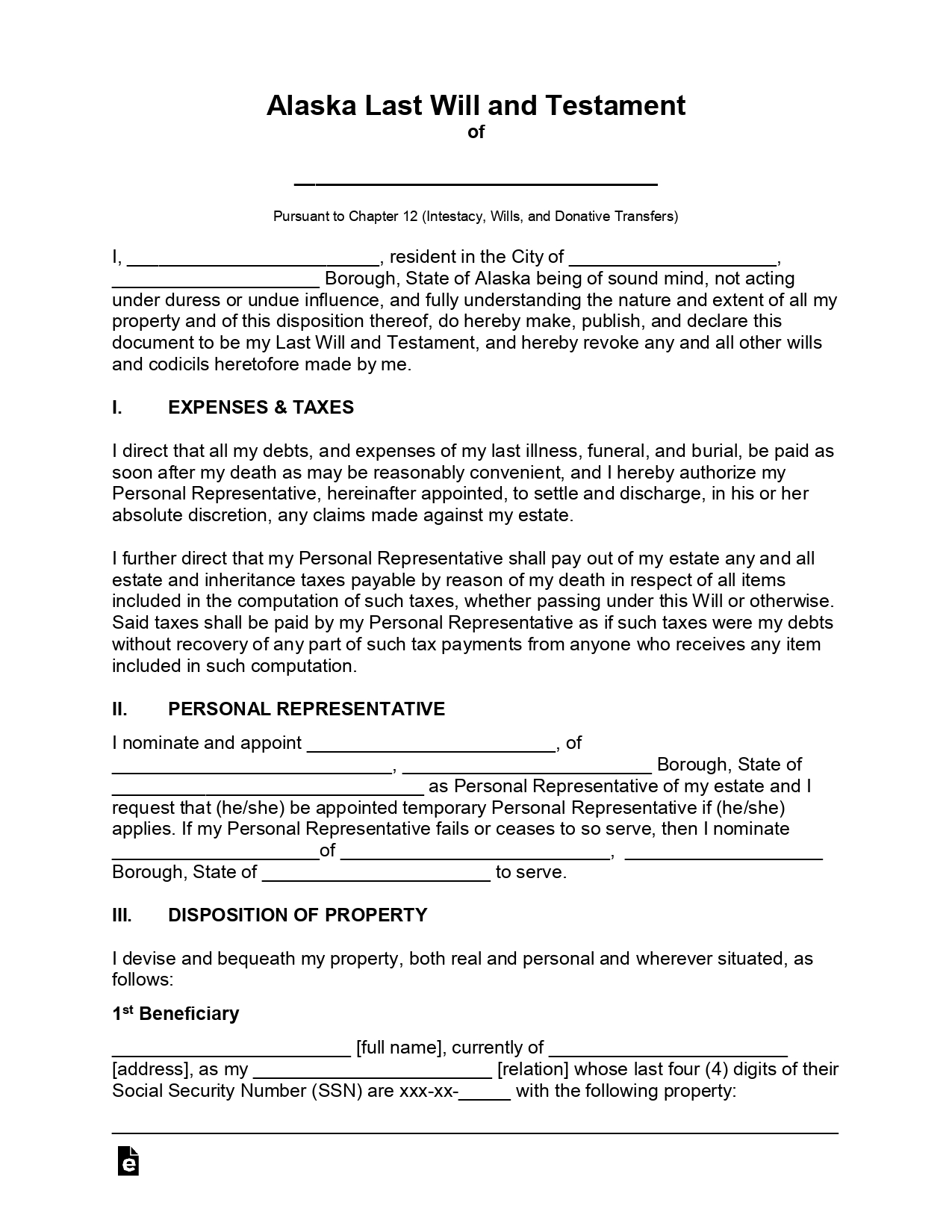 Alaska Last Will and Testament Forms_page-0001